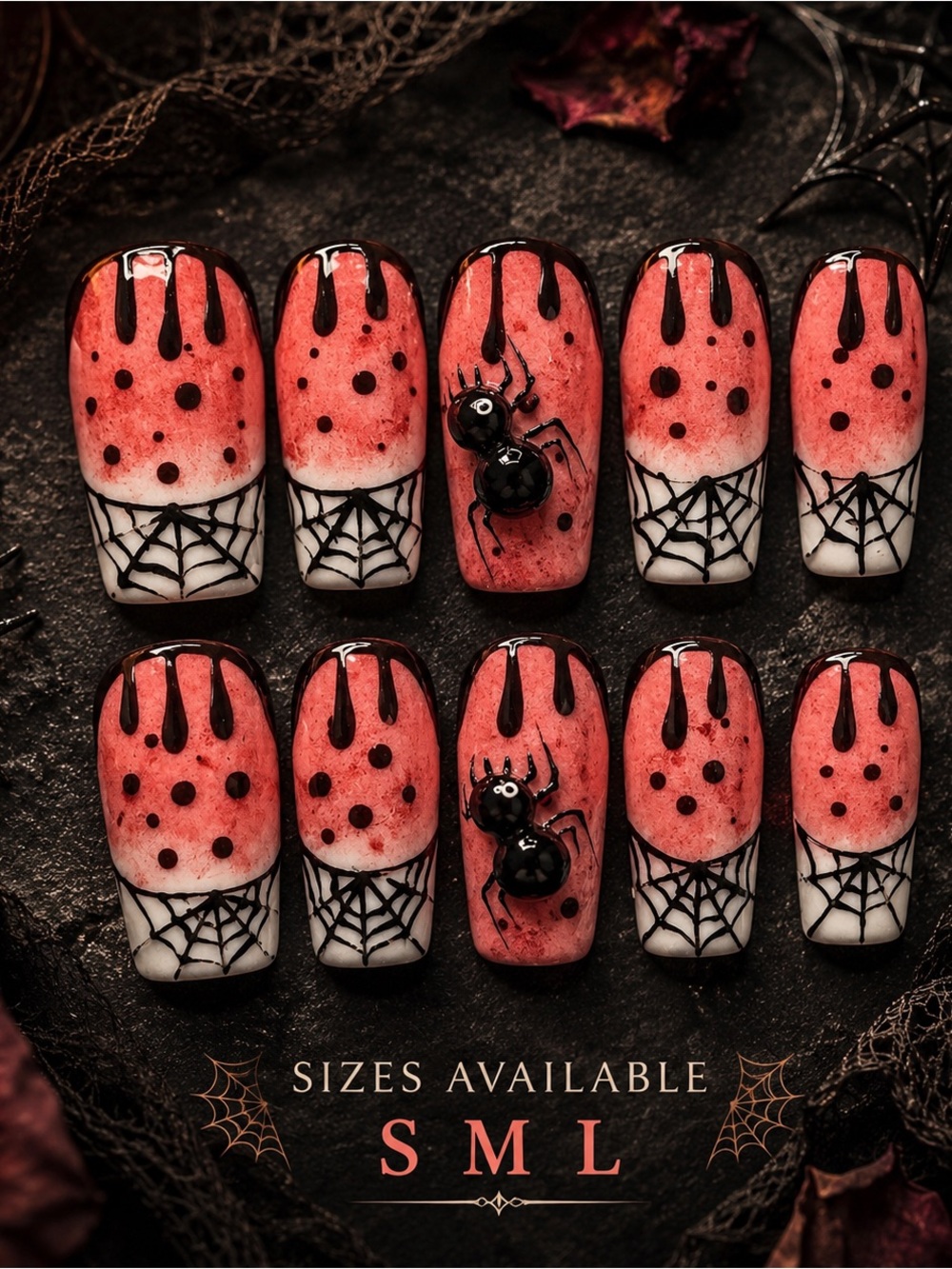 🕷️ Bloody Web Press-On Nails 🕸️